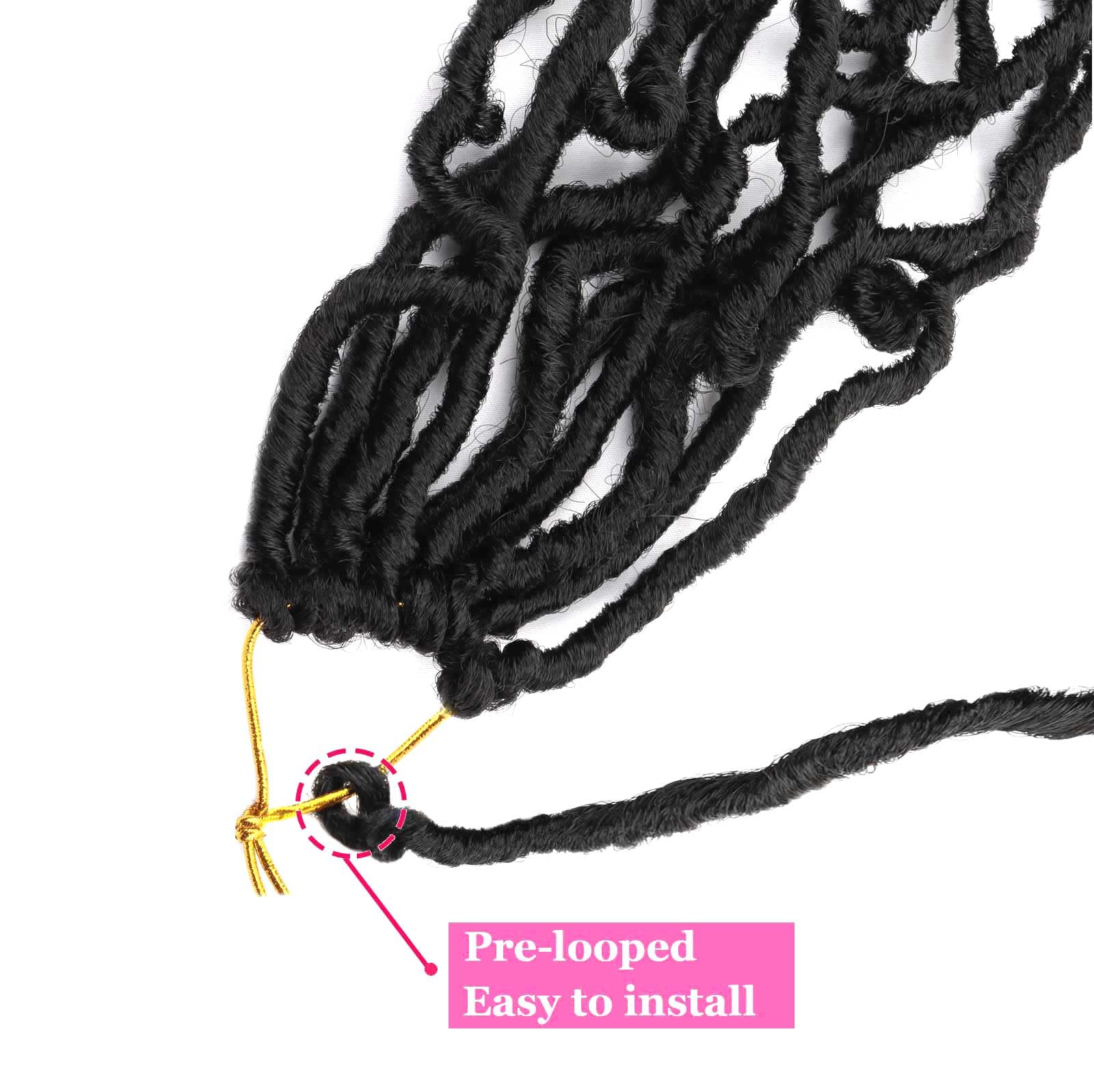 Mytarku easy-install bohemian locs with pre-twisted braids for beginners.
