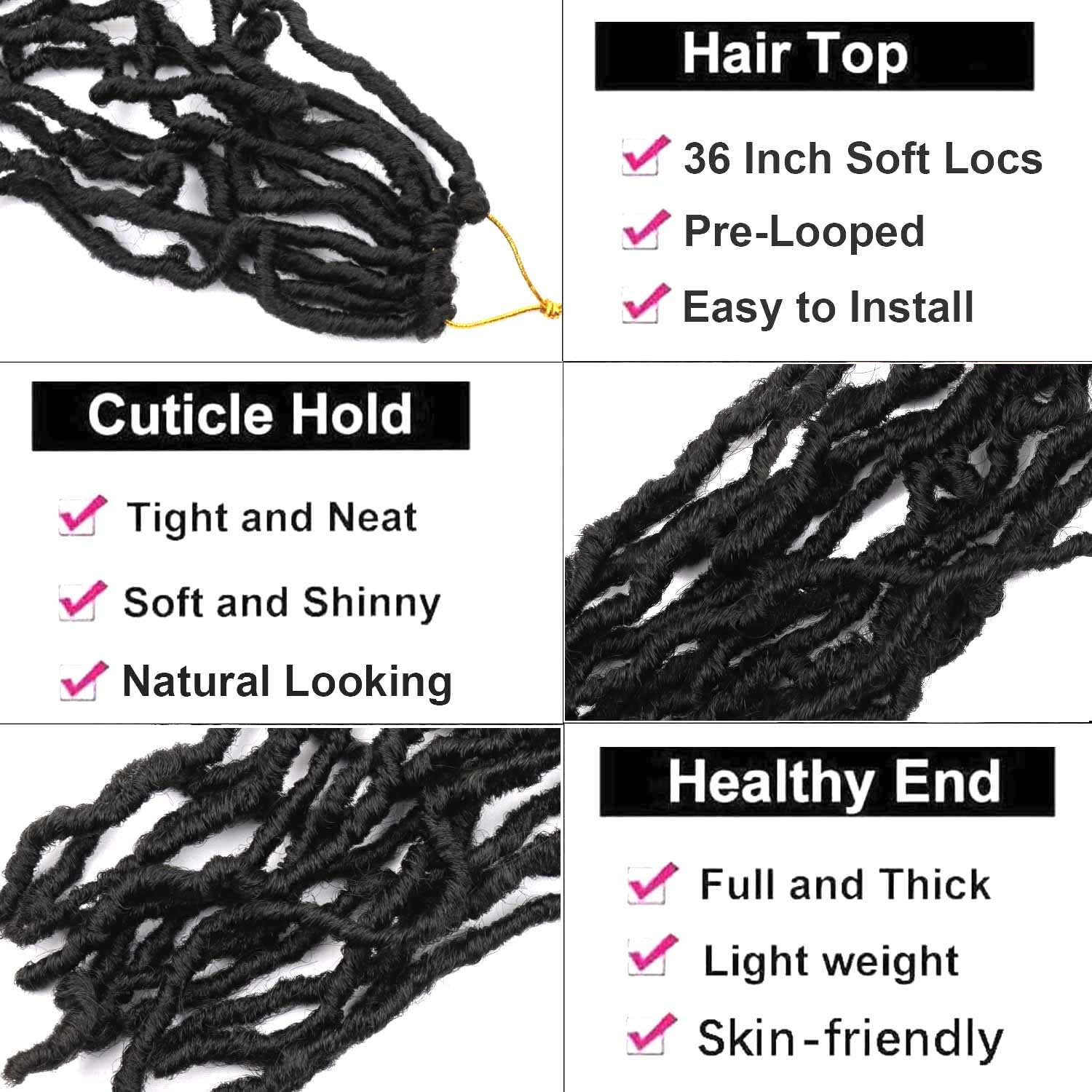 Mytarku pre-looped curly-wavy locs enable fast, beginner-friendly installation.