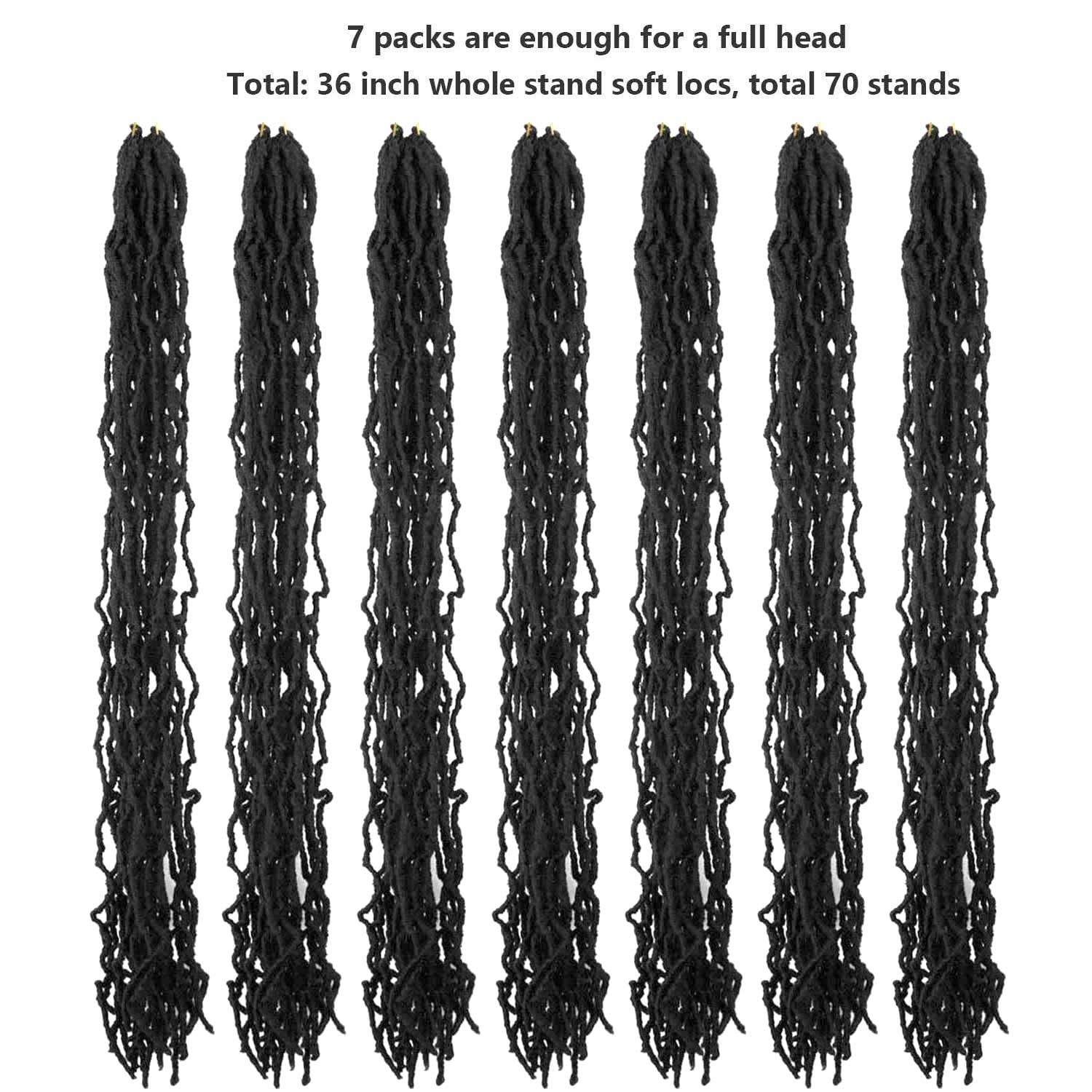 Mytarku soft locs pack features 70 strands per pack for fuller look.