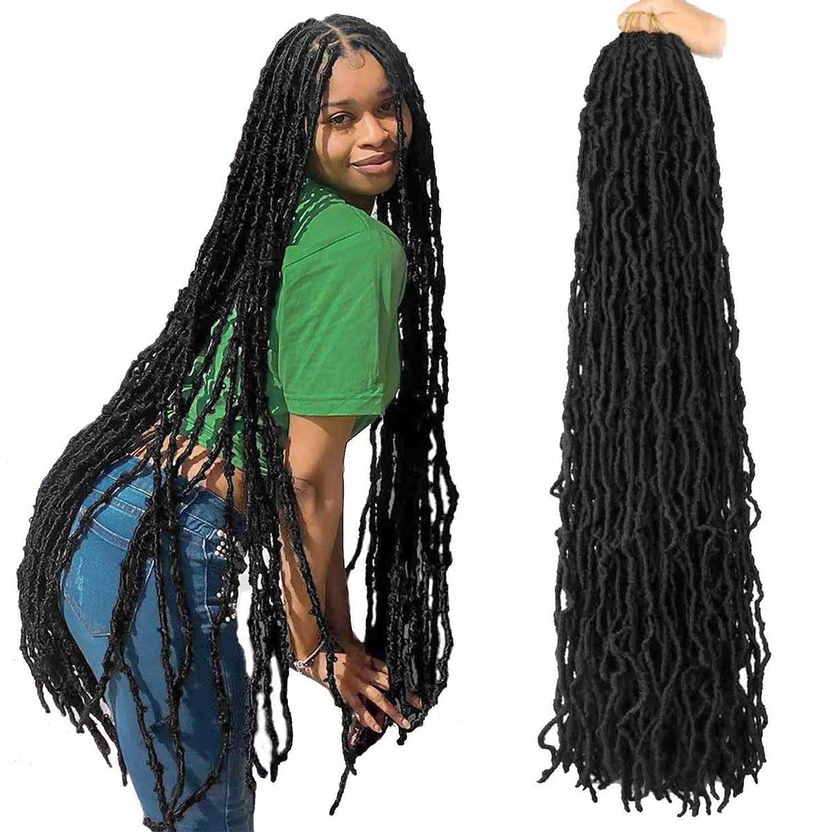 Mytarku seven-pack 36-inch soft locs crochet hair for a full, light feel.