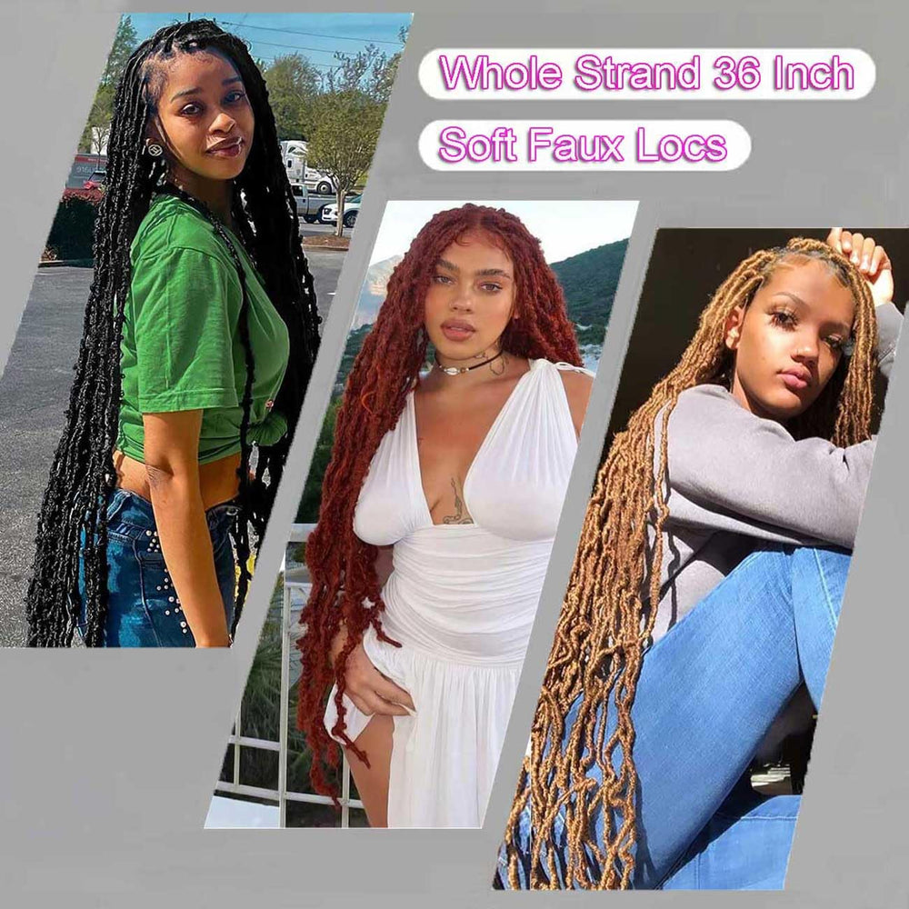 Mytarku versatile styling options with long 36-inch faux locs.