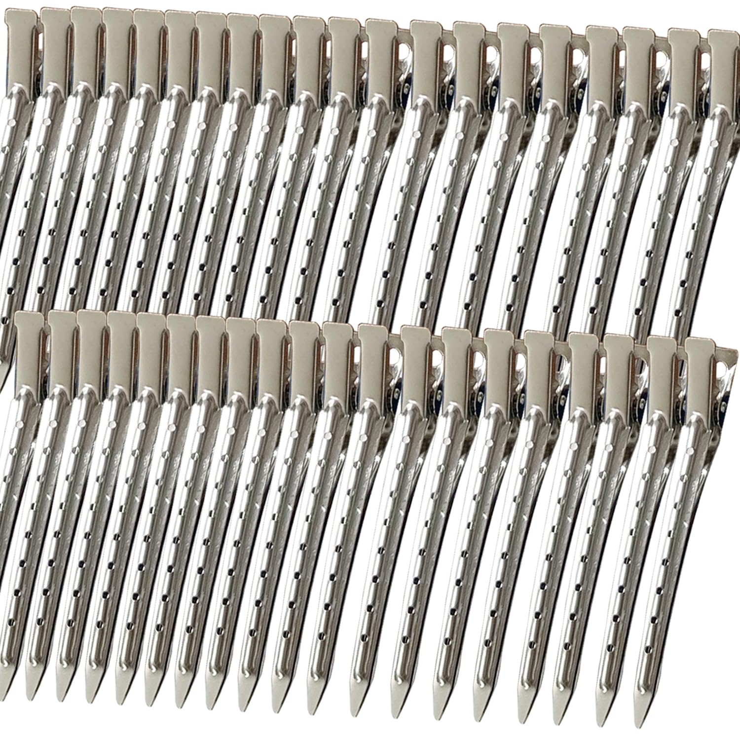 Mythos duck bill clip silver 3.46in securely holds hair during styling