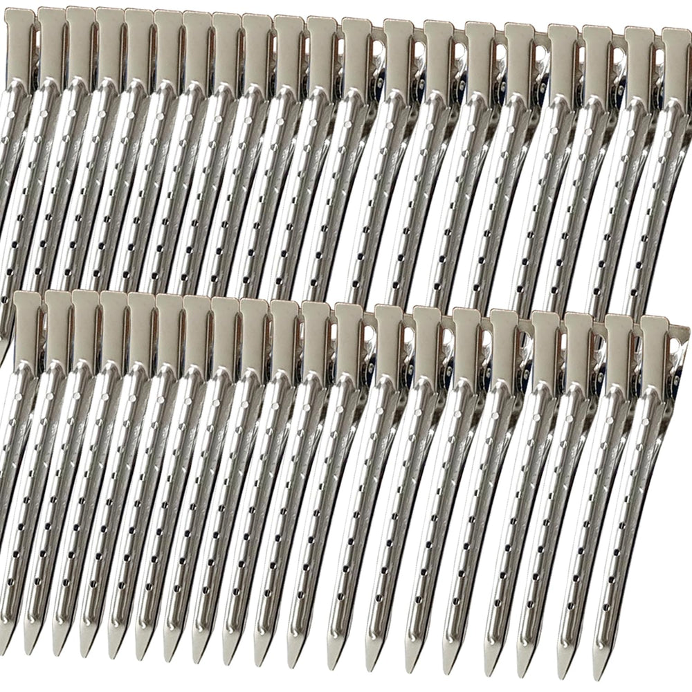 Mythos duck bill clip silver 3.46in securely holds hair during styling