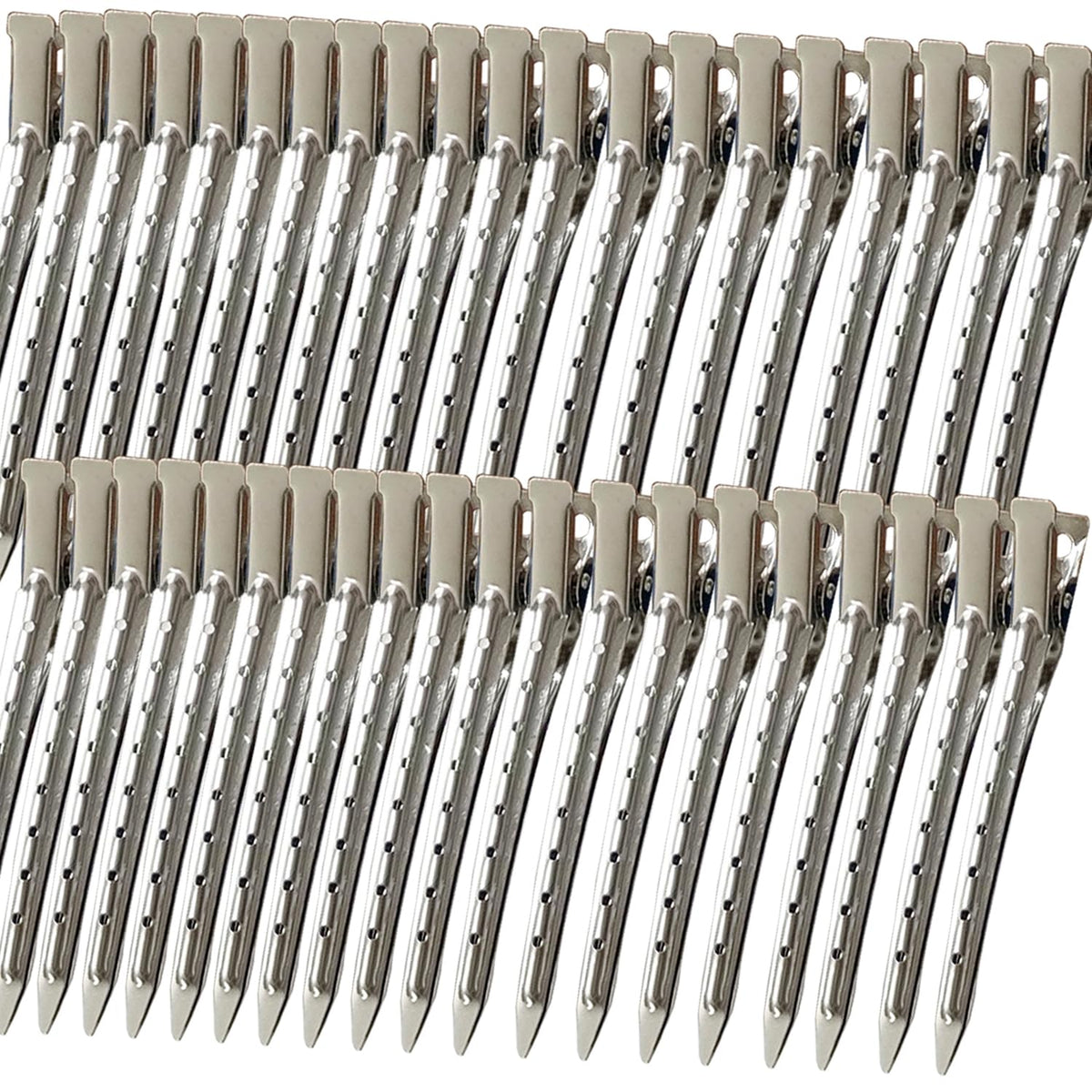 Mythos duck bill clip silver 3.46in securely holds hair during styling