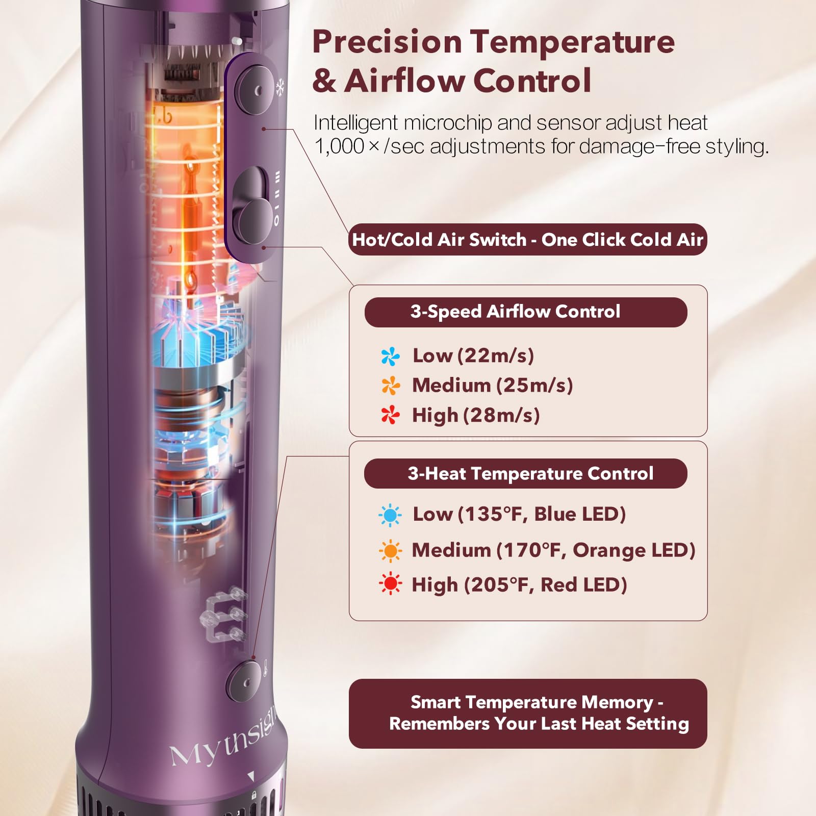 Mythsight StyleVibe paddle brush for straightening and detangling with ease.