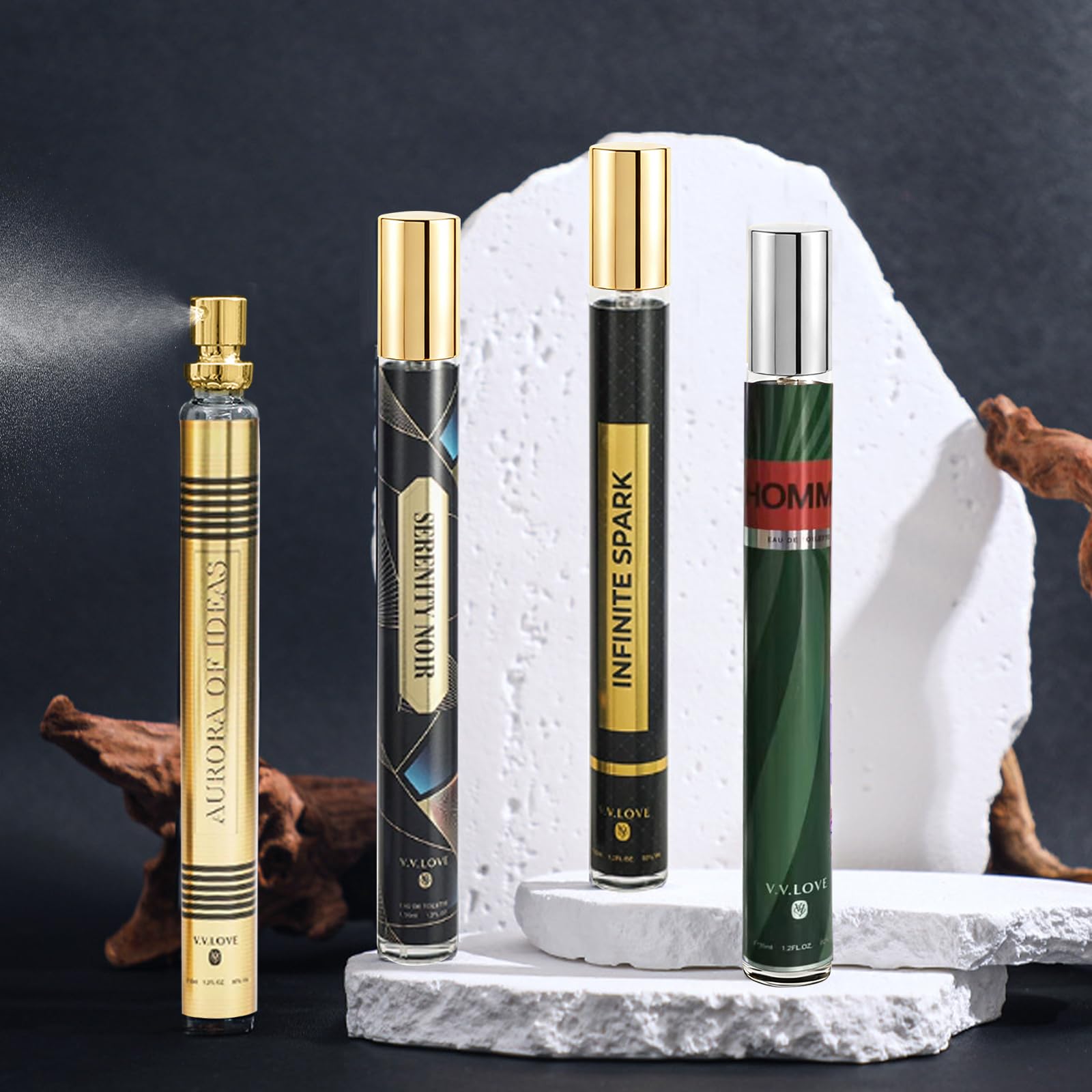 MZANK 4 Pack Cologne pocket-storage keeps fragrance handy in a bag or pocket.