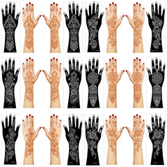 Mzstgh henna stencil kit sheets for elegant hand and forearm designs.