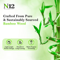 N12 Products bamboo pocket comb set hair: detangles gently for healthy-looking locks.