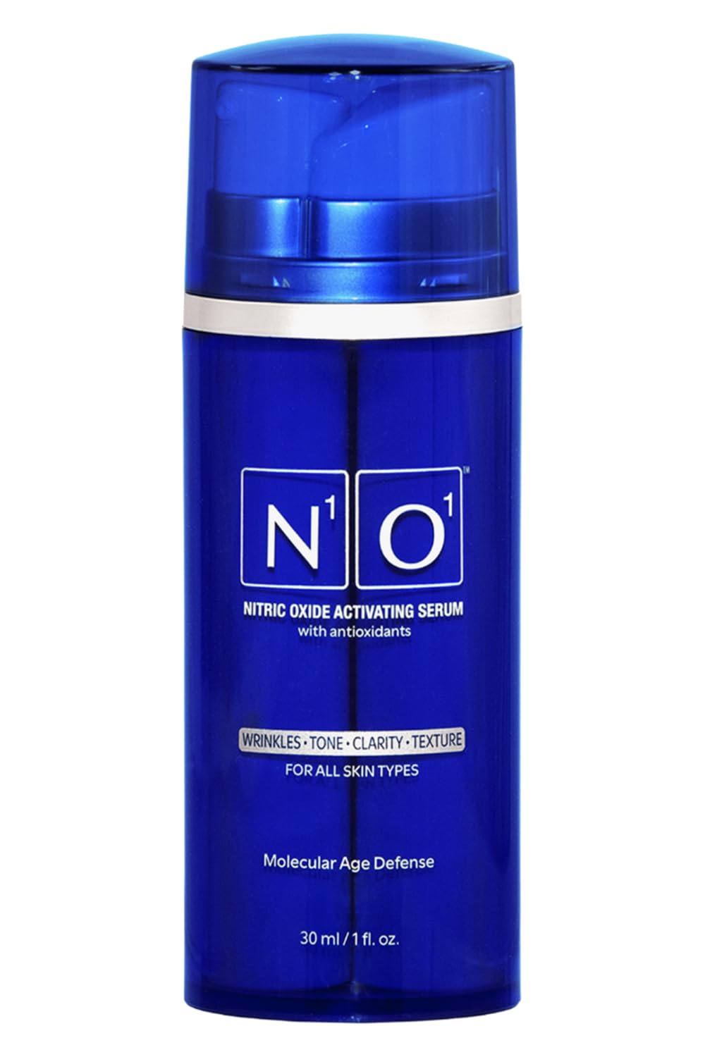 N1O1 nitric oxide serum bottle front showing hydrating formula.