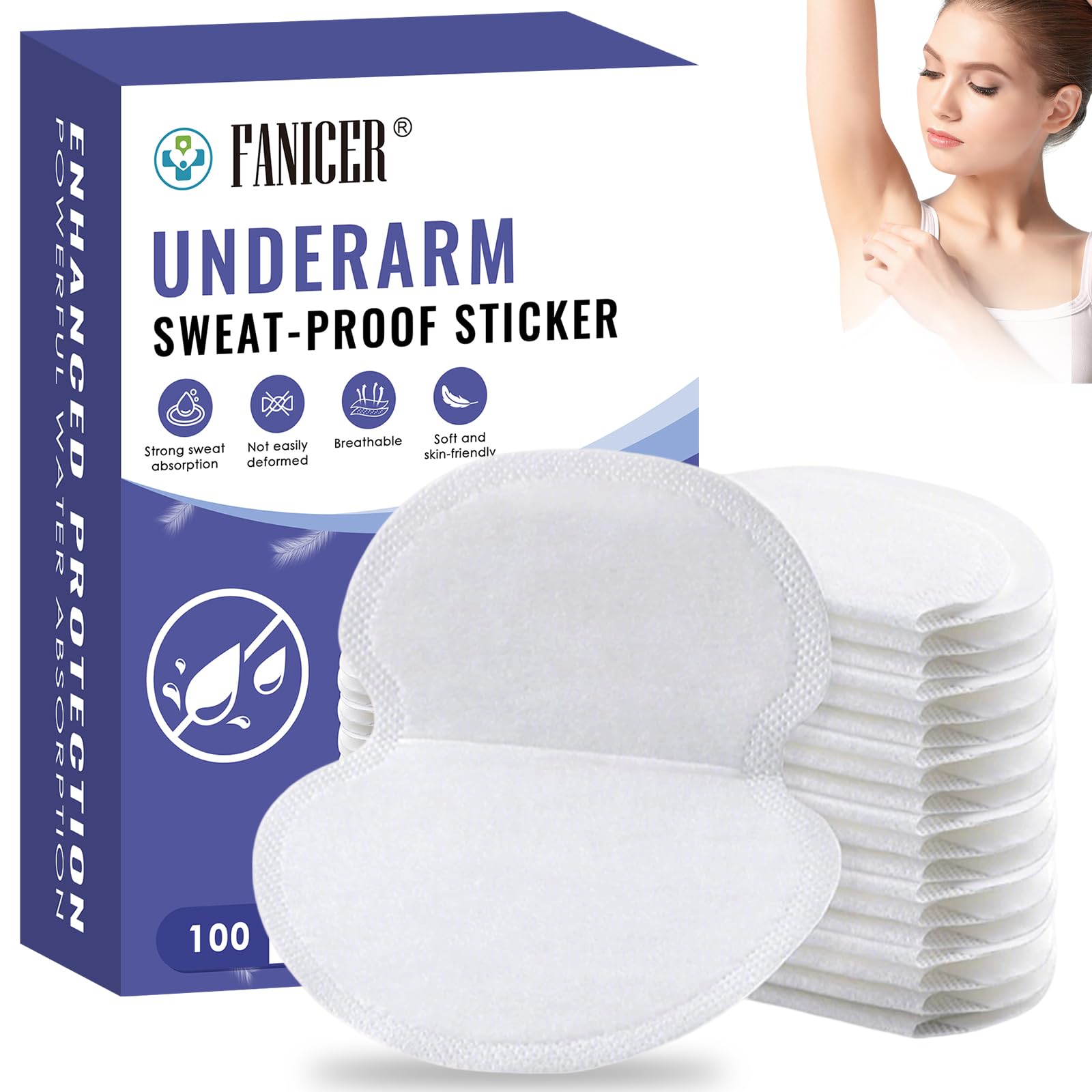 Nacerlary pads desechables para axilas, protección discreta y seca para todo el día