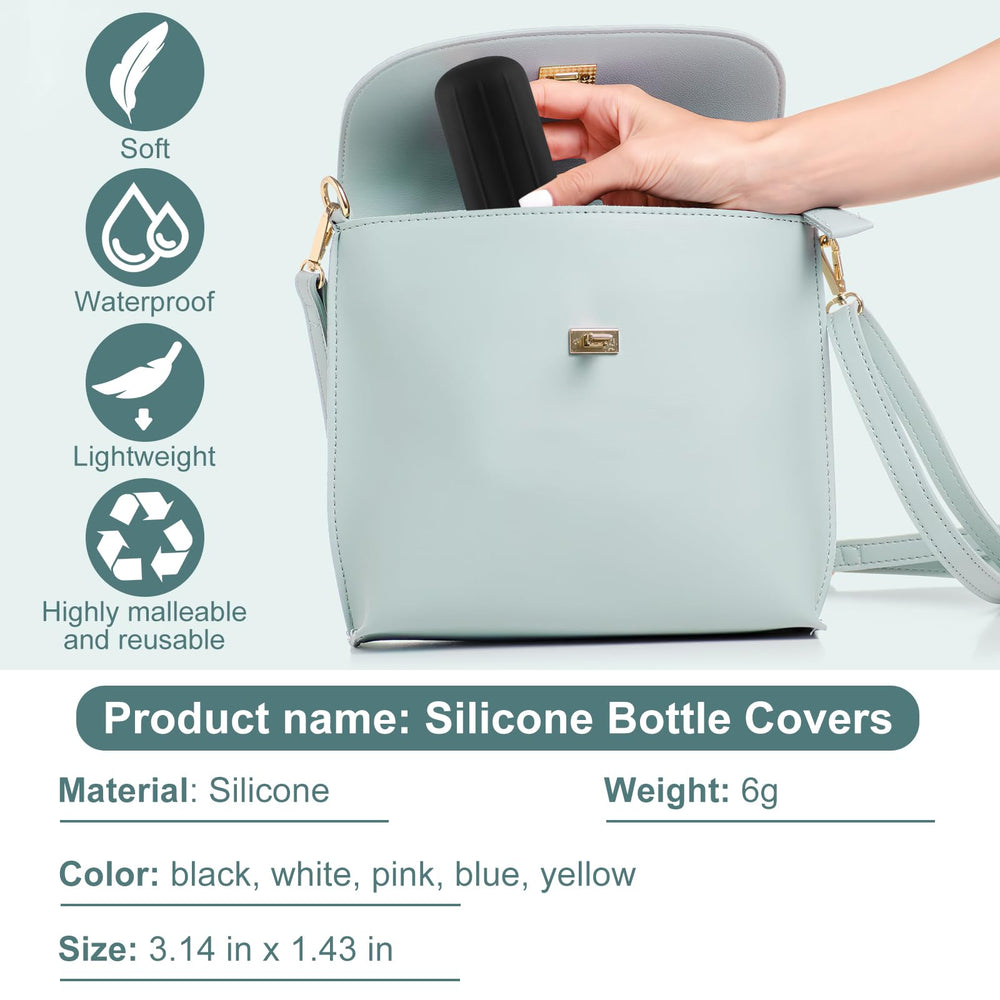 NACHLYNN leak-proof silicone sleeve fits tightly around a bottle to prevent spills