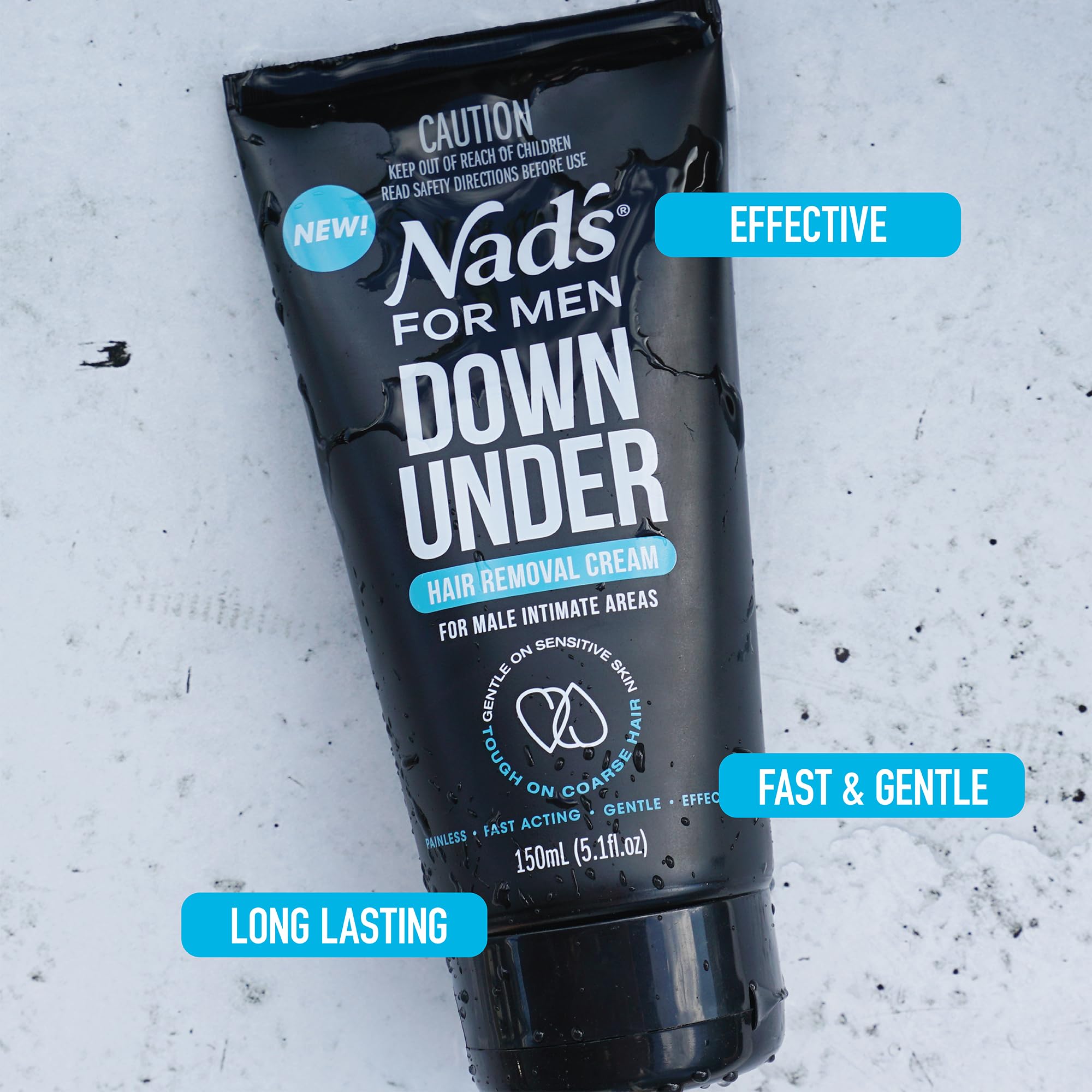 Close-up of Nad's For Men Down Under cream texture for smooth application.