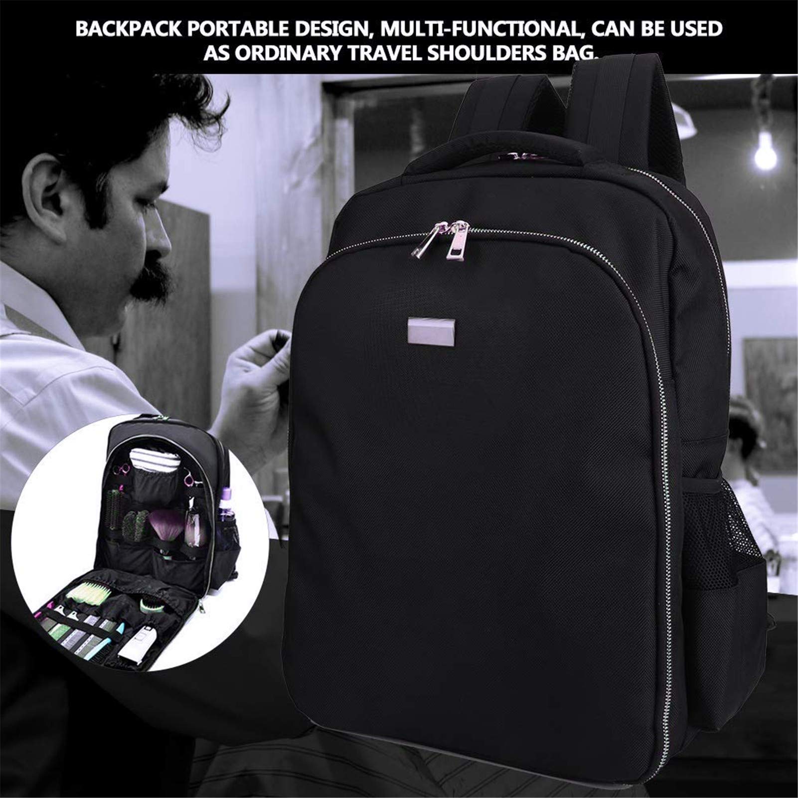 NADAENMF Barber Organizer side pocket offers quick access to small essentials.
