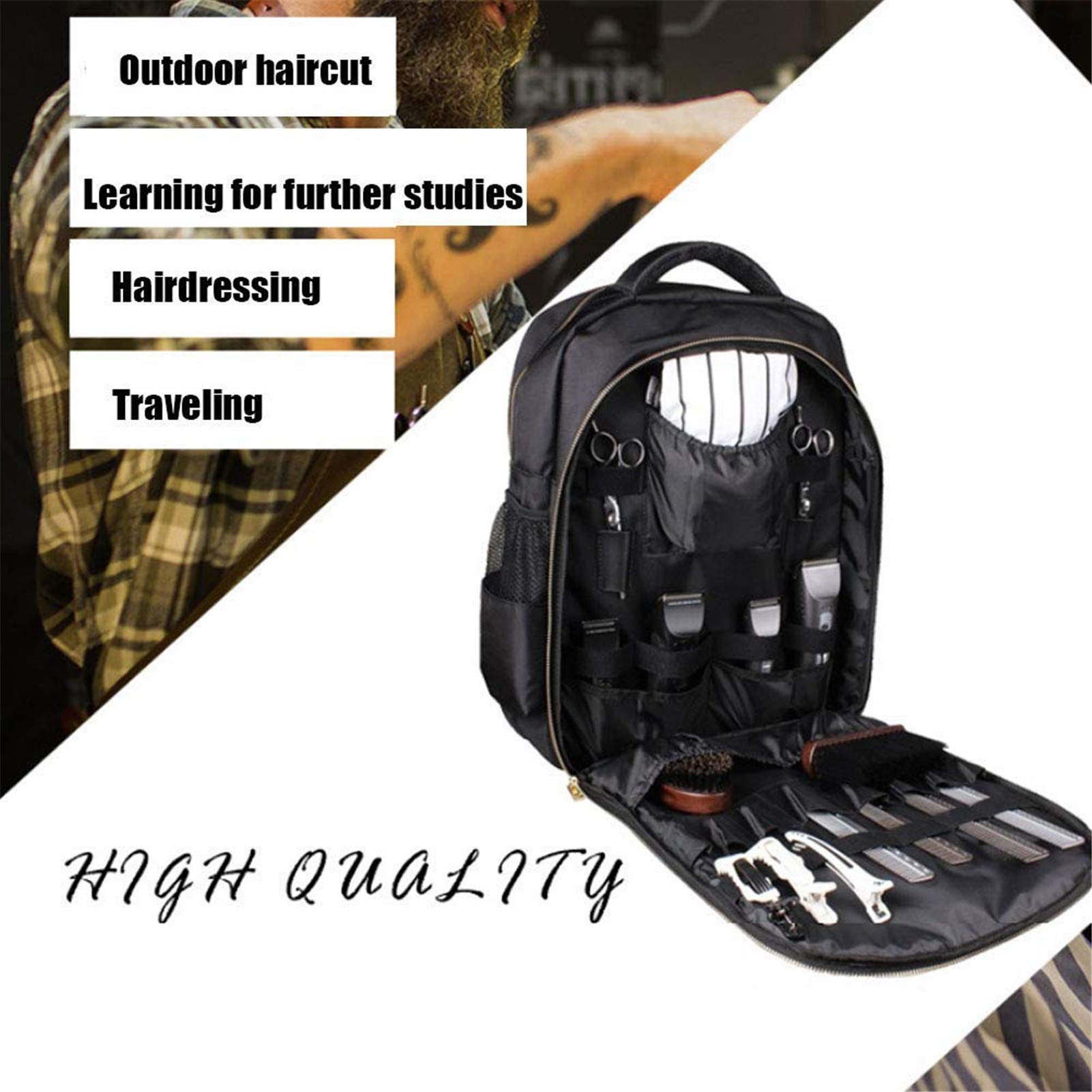 NADAENMF Barber Organizer waterproof canvas protects gear in all conditions.