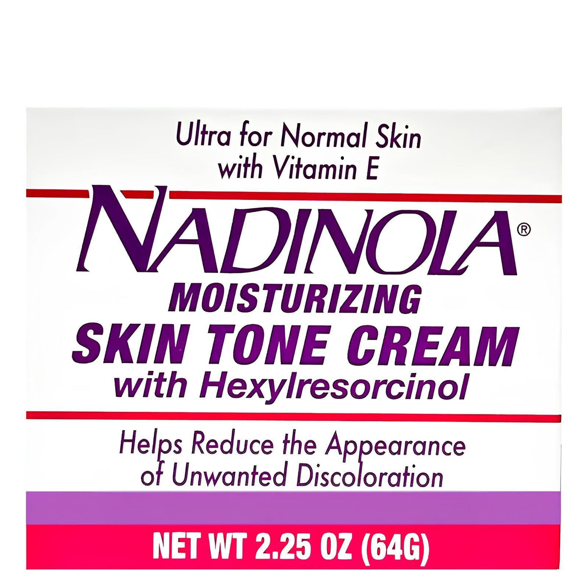 NADINOLA crema tono piel con vitamina E para hidratación suave.