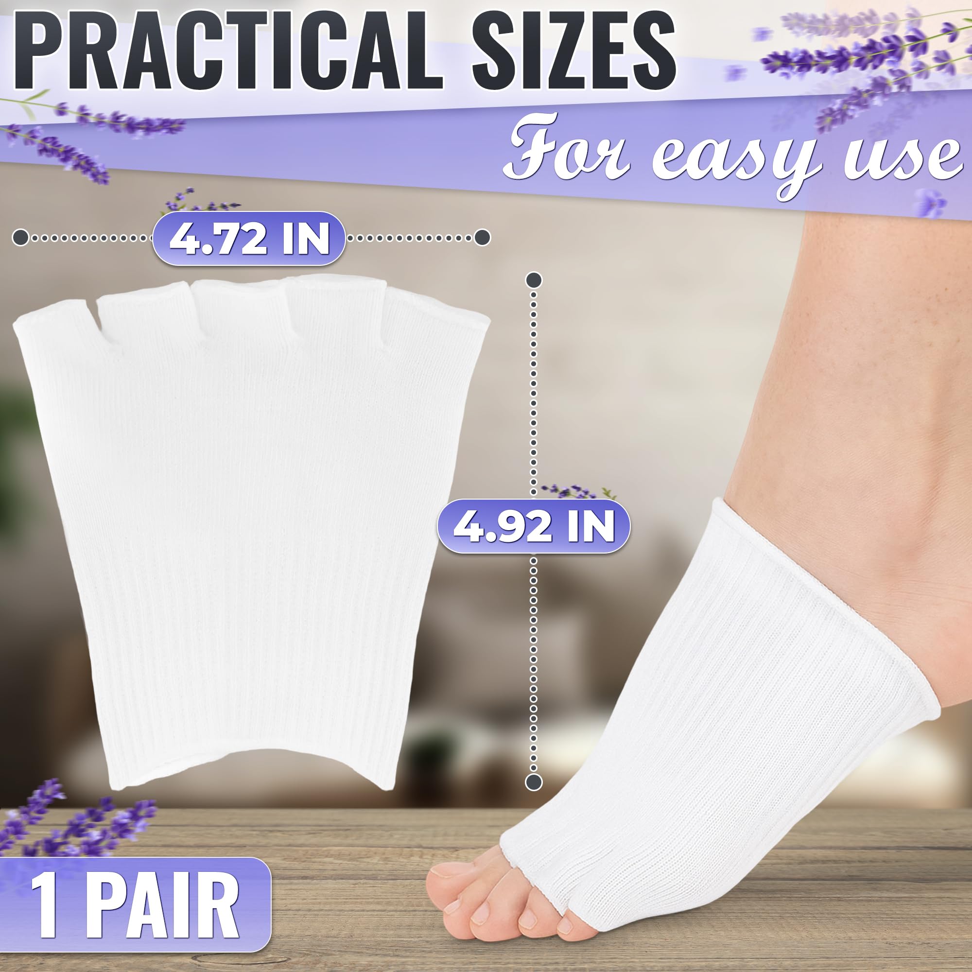 NADOBA gel toe compression socks show comfortable wear during evening routines.