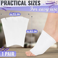 NADOBA gel toe compression socks show comfortable wear during evening routines.