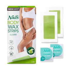 Nad's body wax strips with soft contour paper for smooth curves.