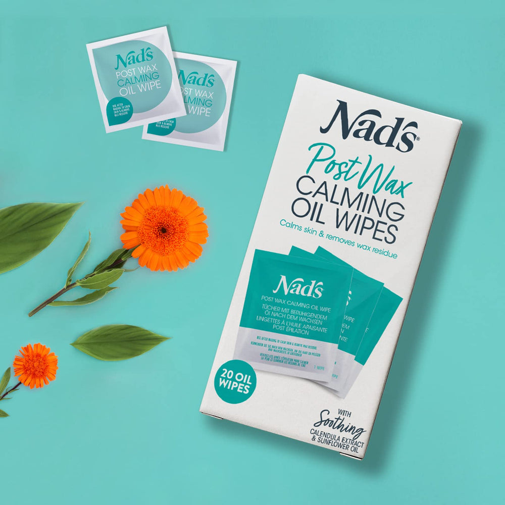 Nad's calendula and sunflower oil wipes soothe skin after hair removal.