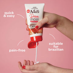 Nad's Down Under Cream in action for pain-free four-minute hair removal.