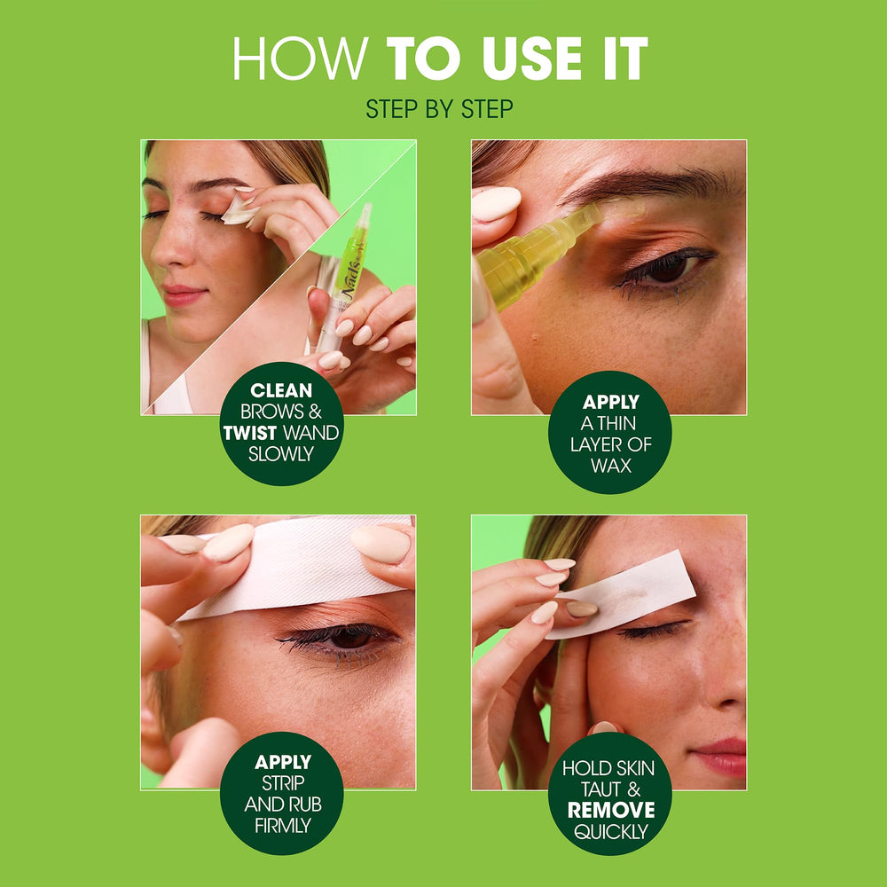 Nad's Eyebrow Shaper gel applied to brow area for shaping.