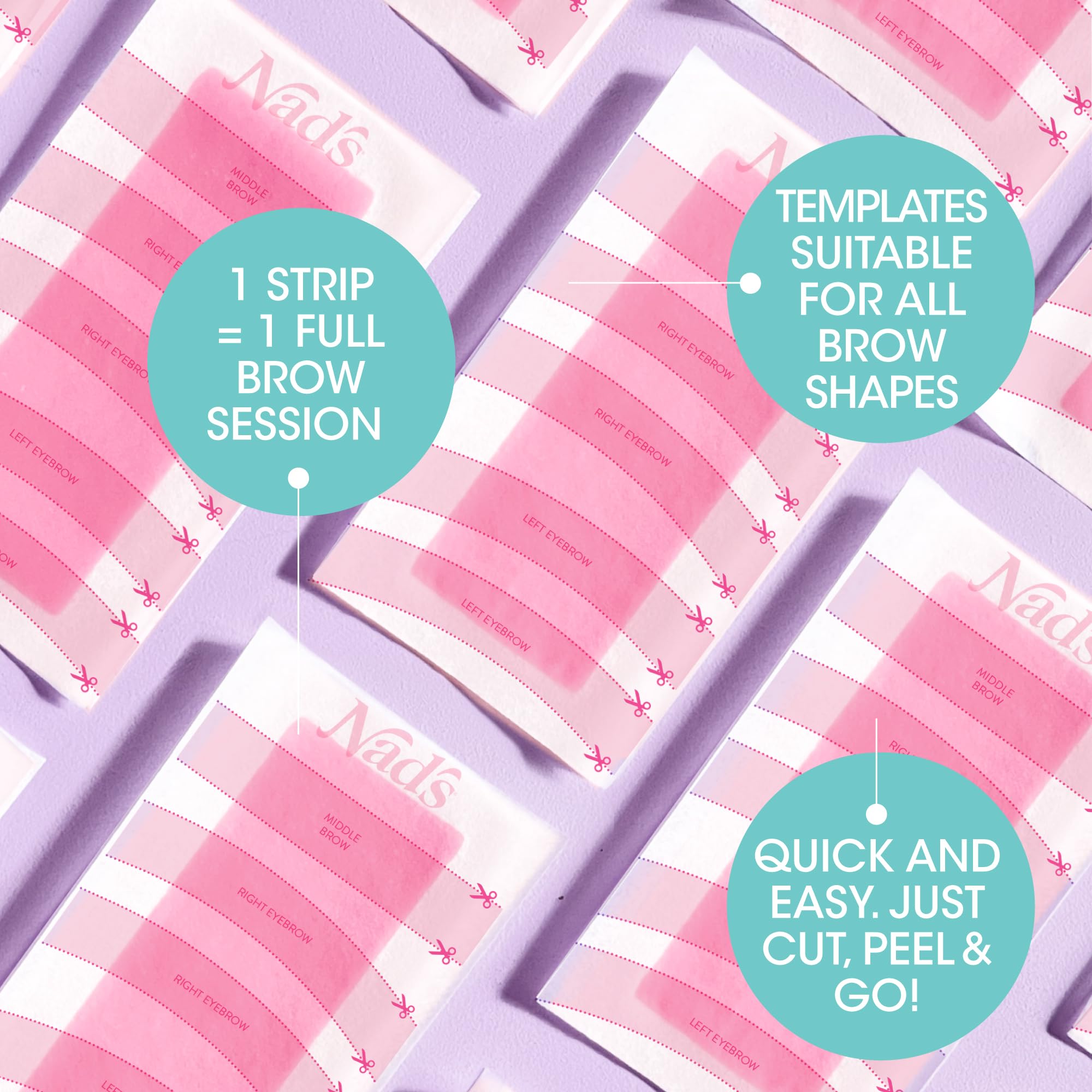 Nad's Eyebrow Wax Strips ready to use for quick brow shaping.