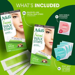 Nad's Facial Wax Strips for the cheek area deliver gentle results on sensitive skin.
