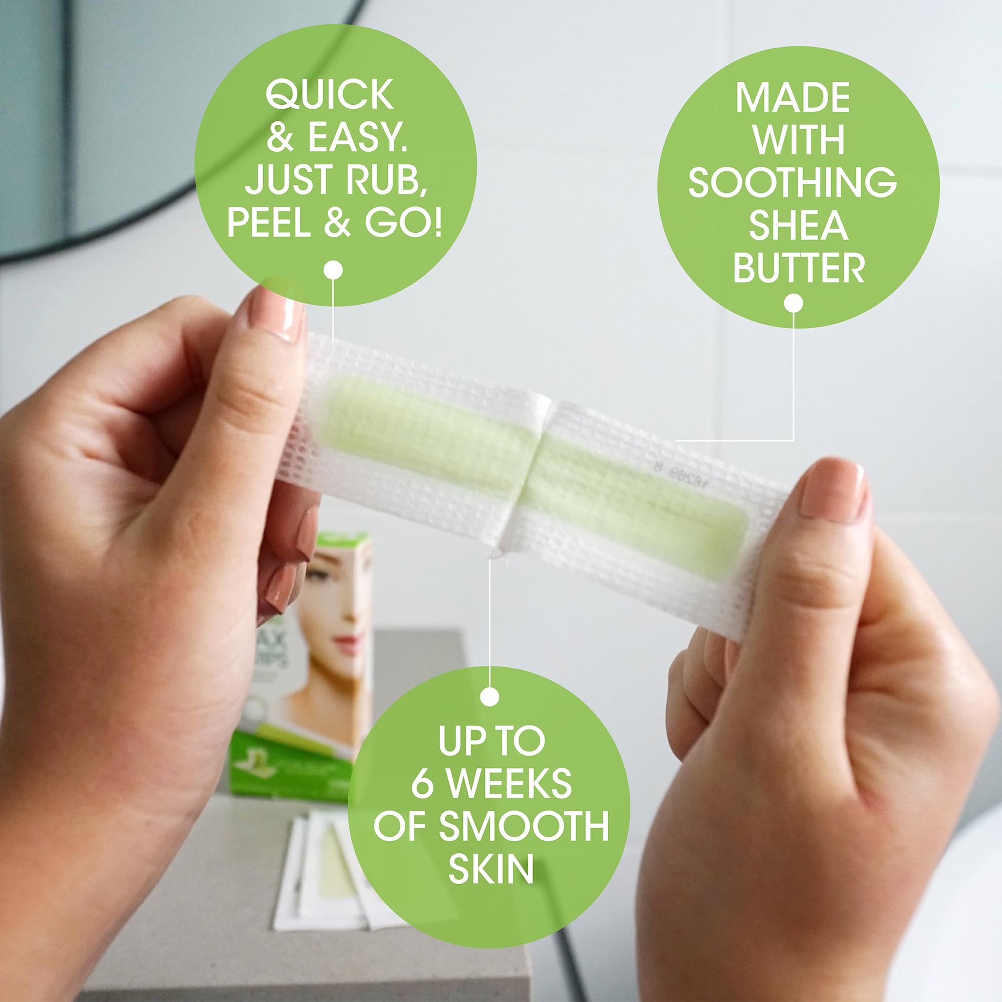 Nad's Facial Wax Strips on chin for precise facial shaping