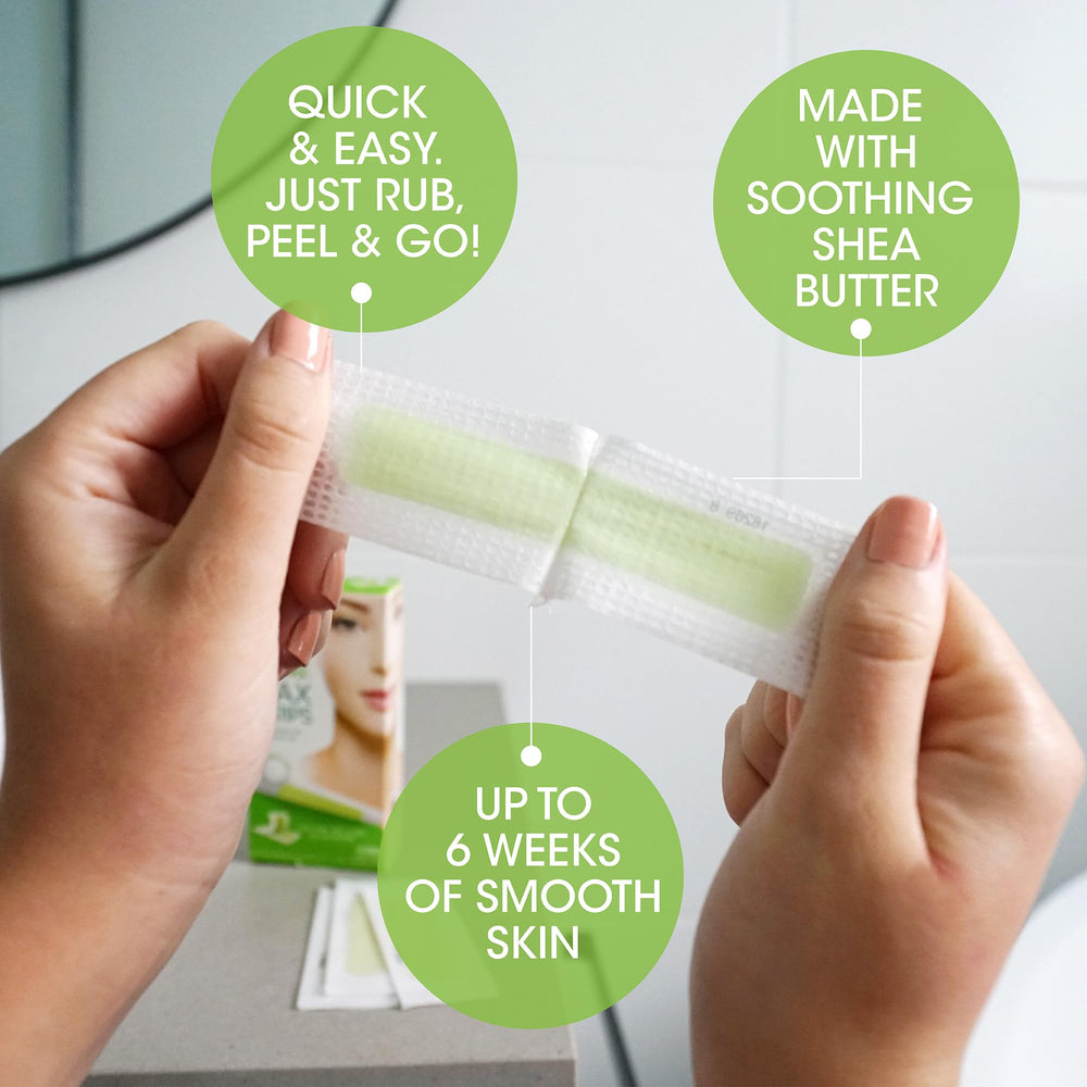 Nad's Facial Wax Strips on chin for precise facial shaping