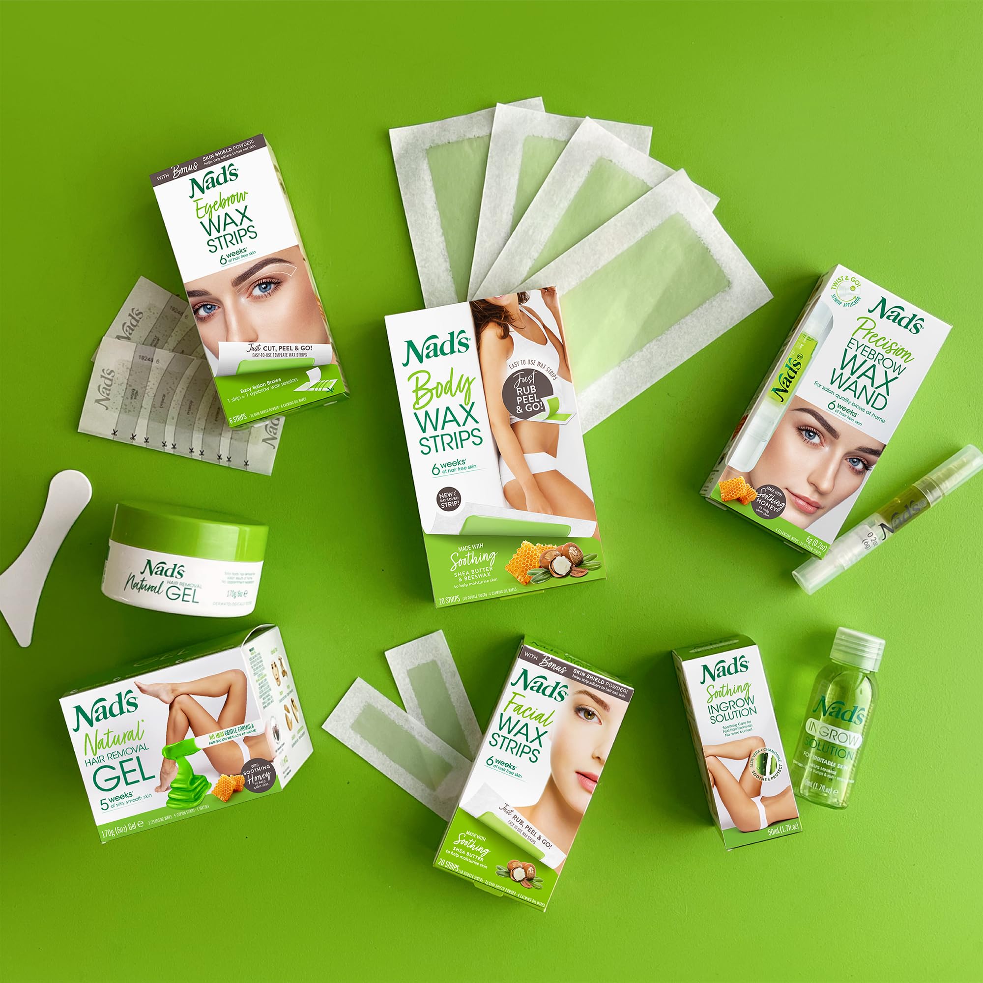 Nad's contour paper wax strips bend to facial curves