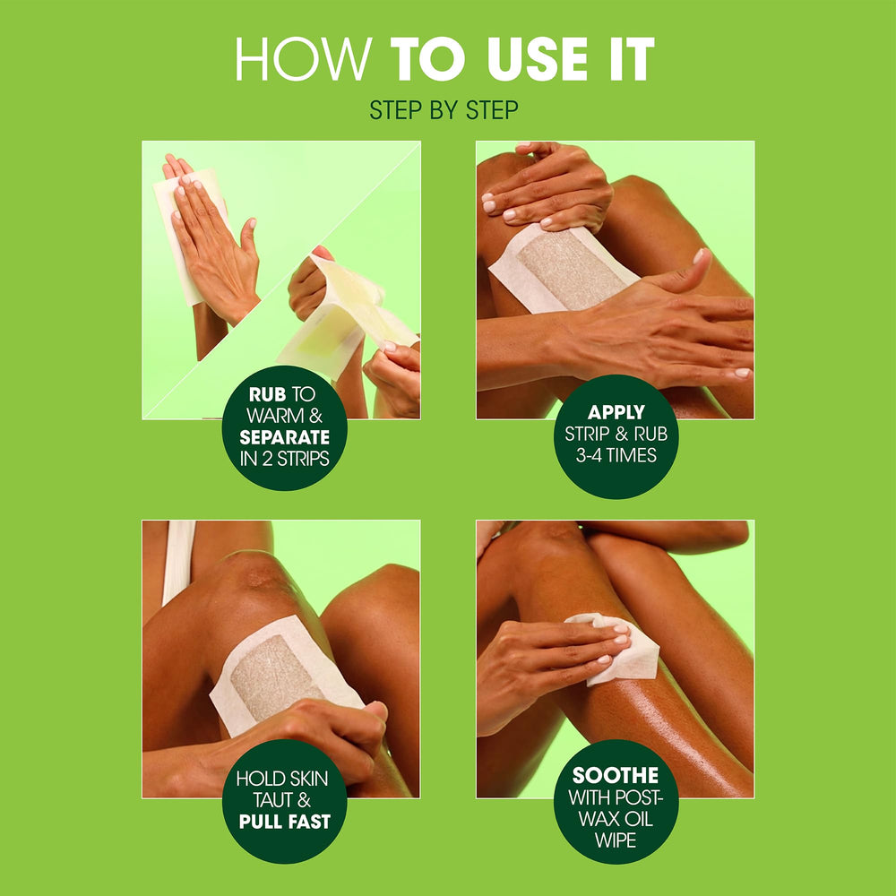Nad's flexible wax strips conform to body curves.