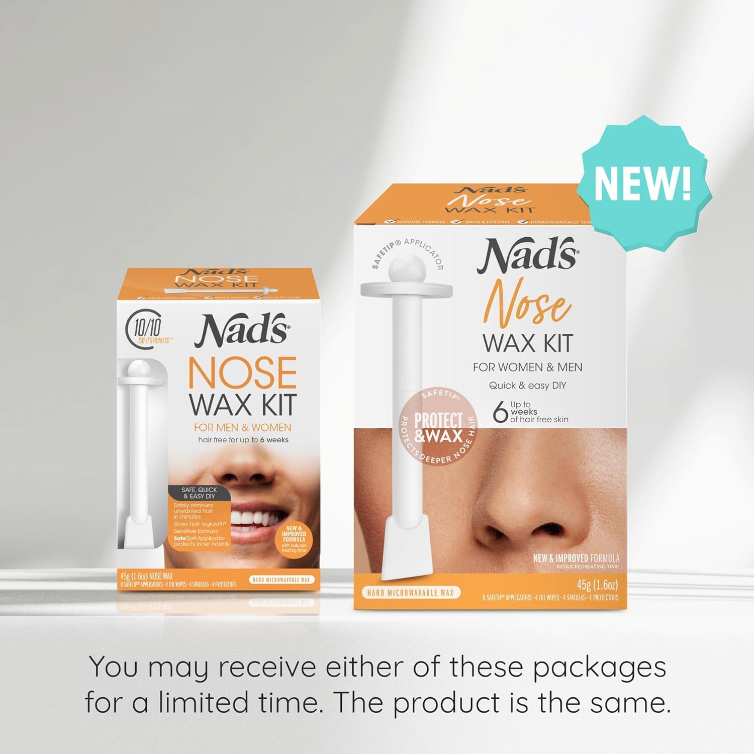 Nad's Nose Wax Kit removes nose hair at the nostril edge