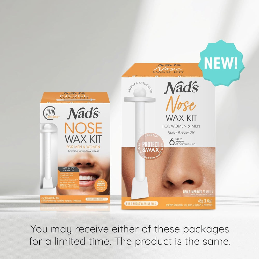 Nad's Nose Wax Kit removes nose hair at the nostril edge