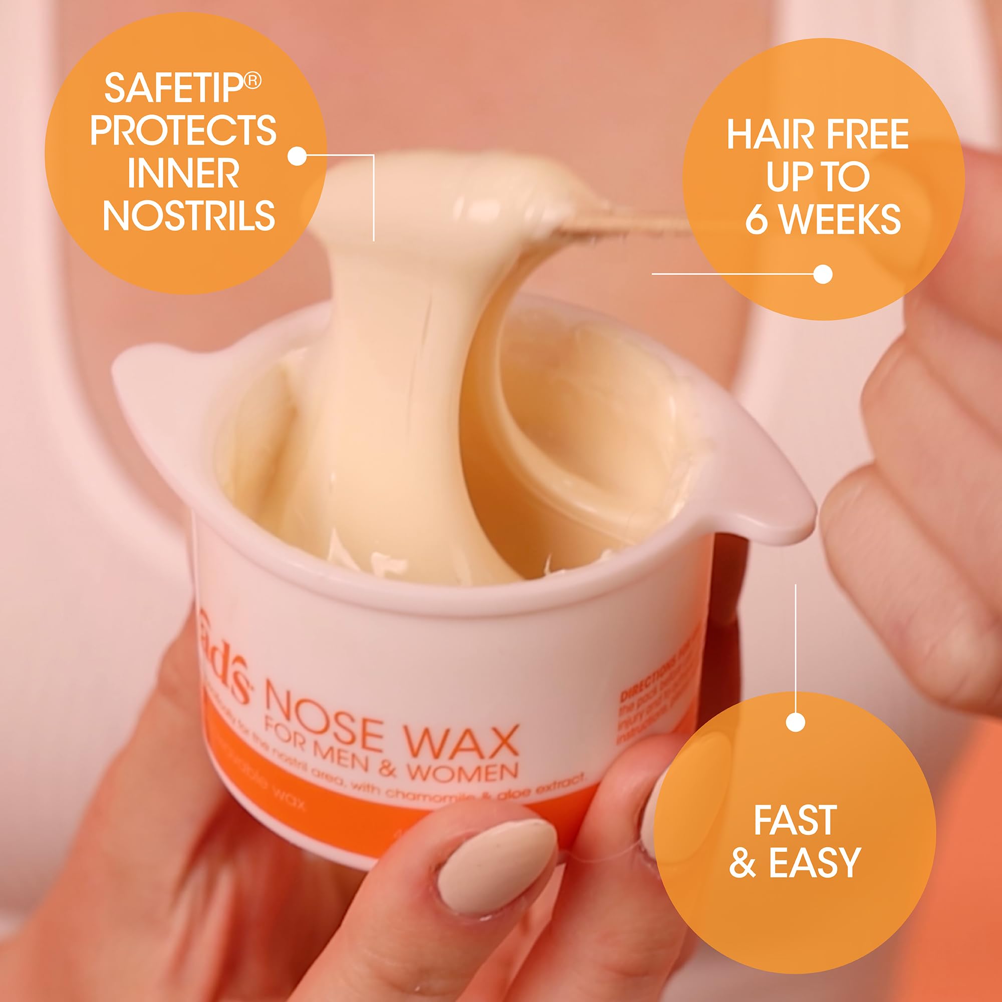 Nad's Nose Wax Kit SafeTip applicator shown for safe, targeted use
