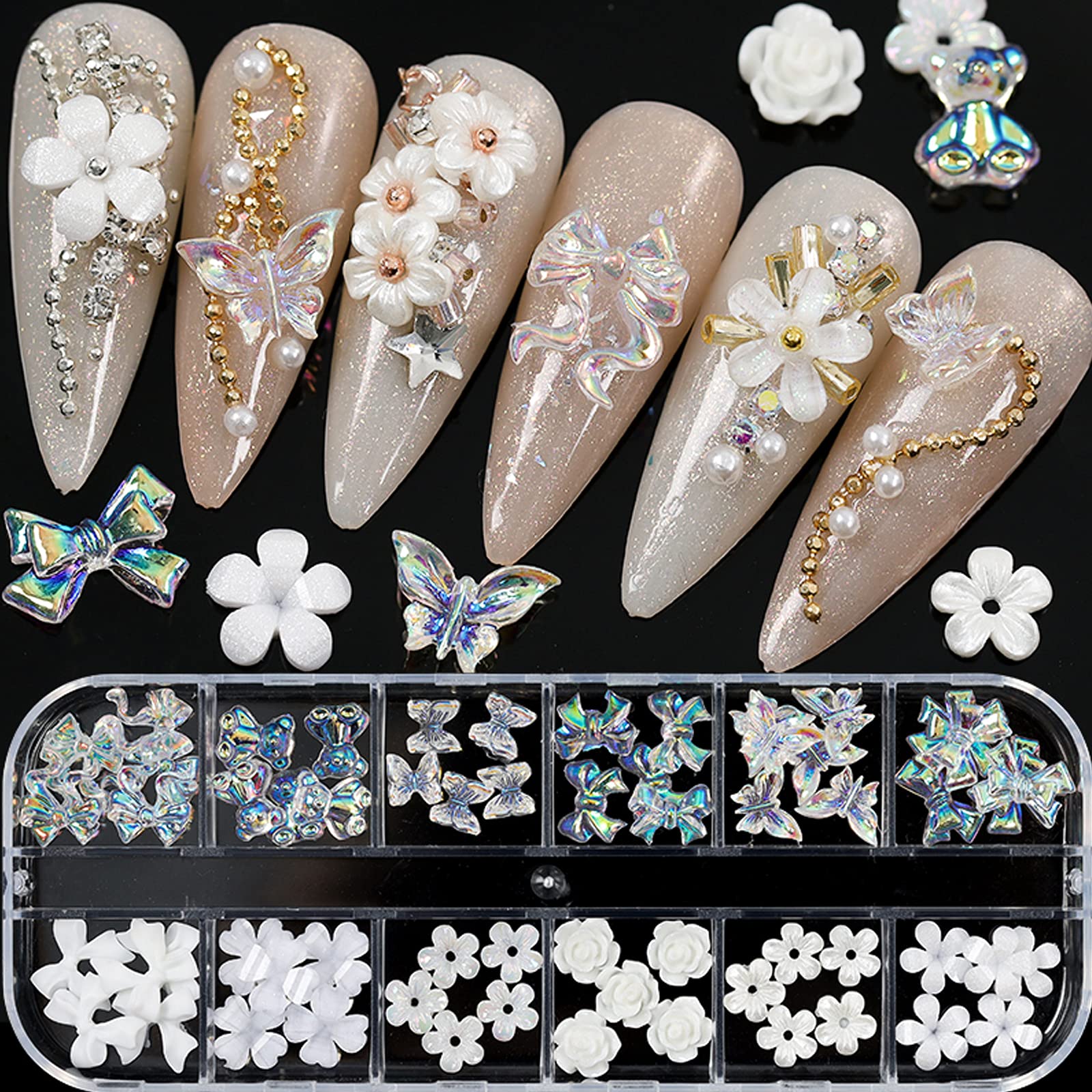 NAFIGO perlas uñas para acabado glamuroso.