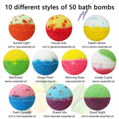 Nagaliving bath bombs 5-per-type assortment reveals colorful fizz and variety