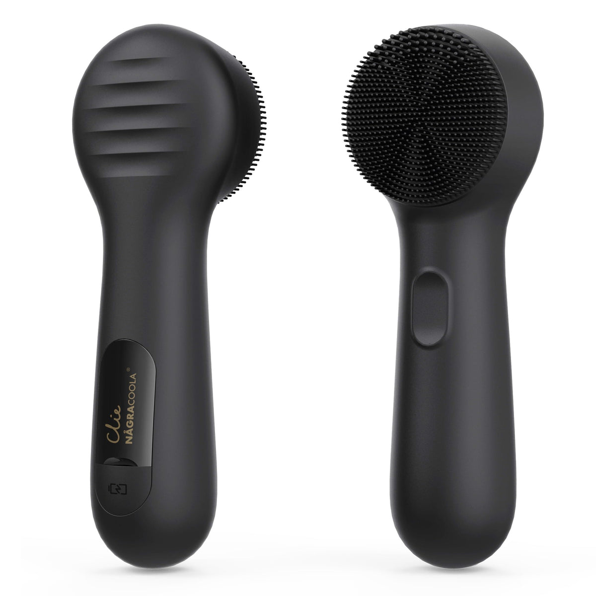 NågraCoola CLIE 2.0 face scrubber closeup with soft silicone bristles for gentle cleansing.