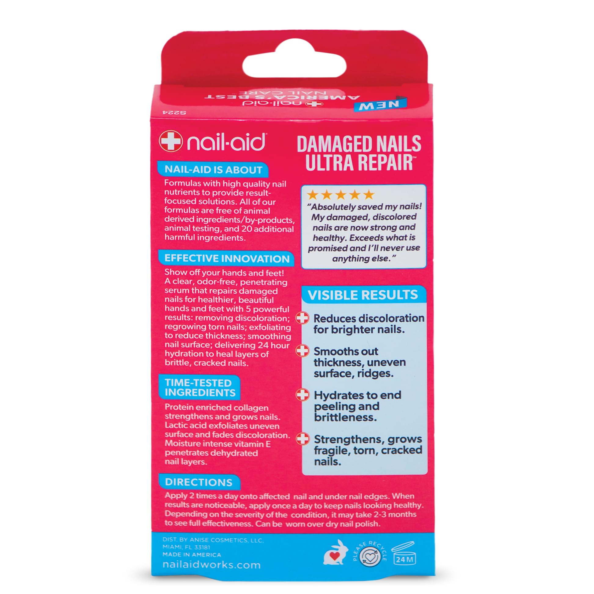 Nail-Aid discoloration reduction on nails for a brighter look.
