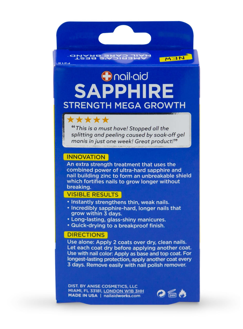 Nail-Aid Sapphire Strengthener: capa superior con brillo ultraliso.