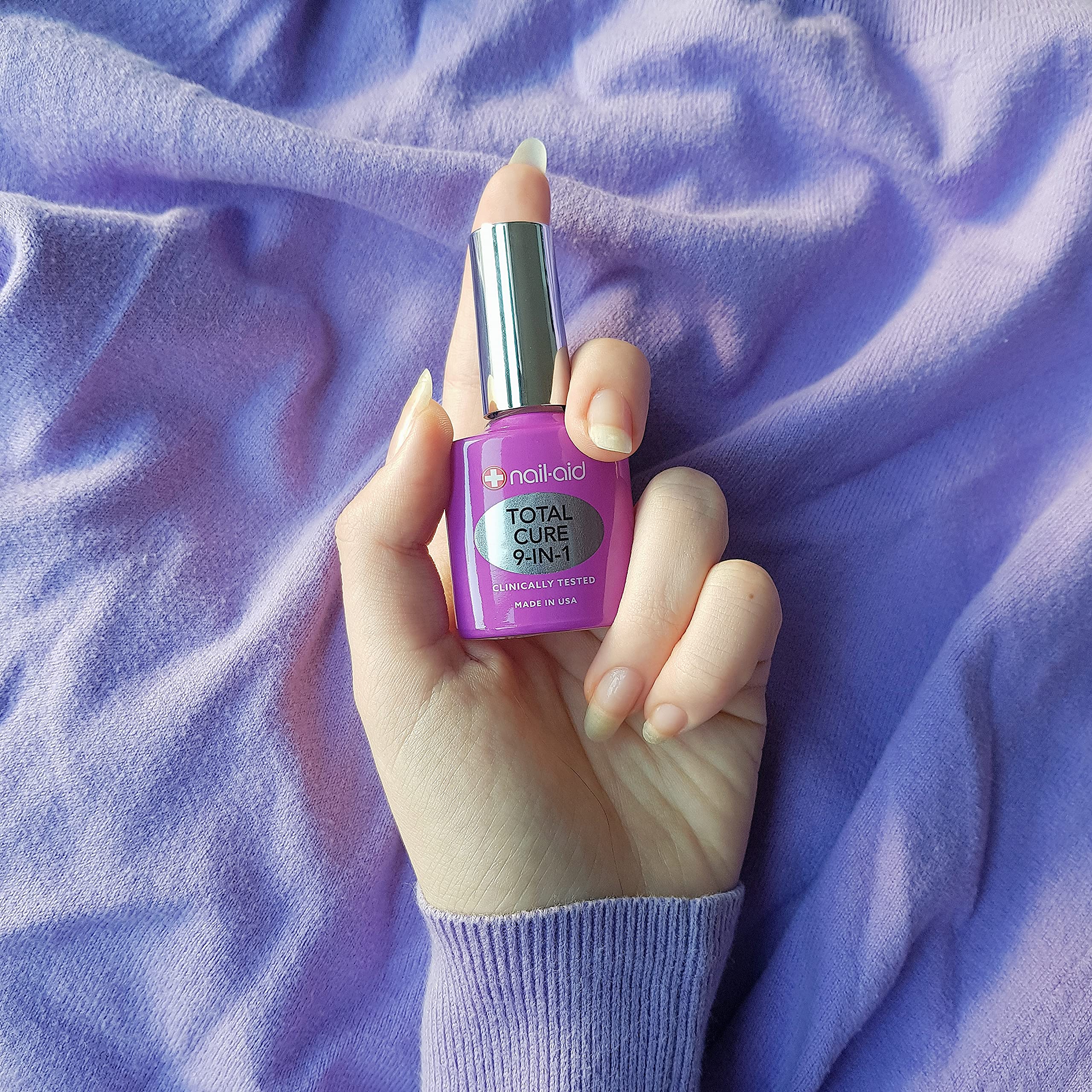 Almond oil smoothing in Nail-Aid Total Cure 9in1 supports nail surface