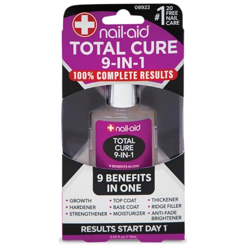 Base coat application by Nail-Aid Total Cure 9in1 for foundation and strength