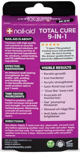 Top coat satin finish from Nail-Aid Total Cure 9in1 adds shine