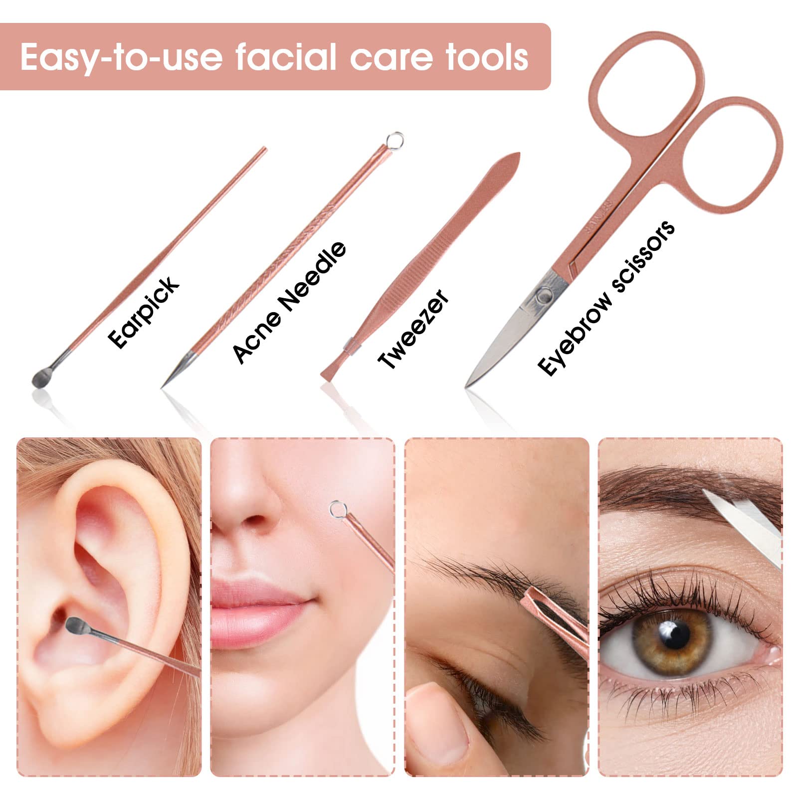 Nail Clippers and Beauty Tool 12 in 1 ergonomic design for comfortable trimming