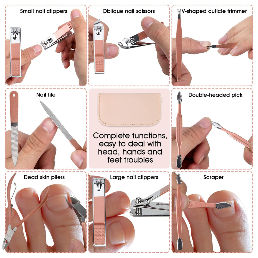 Nail Clippers and Beauty Tool 12 in 1 nails eyebrows skin care versatility