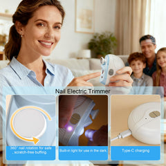 Nail Electric Clippers with LED light for precise trimming in any lighting.
