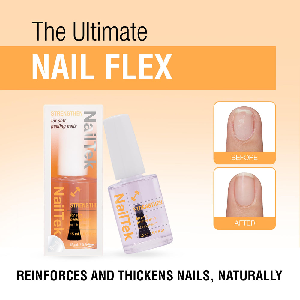 Nail Tek Formula 2 en envase portátil de 15 mL para retoques rápidos.