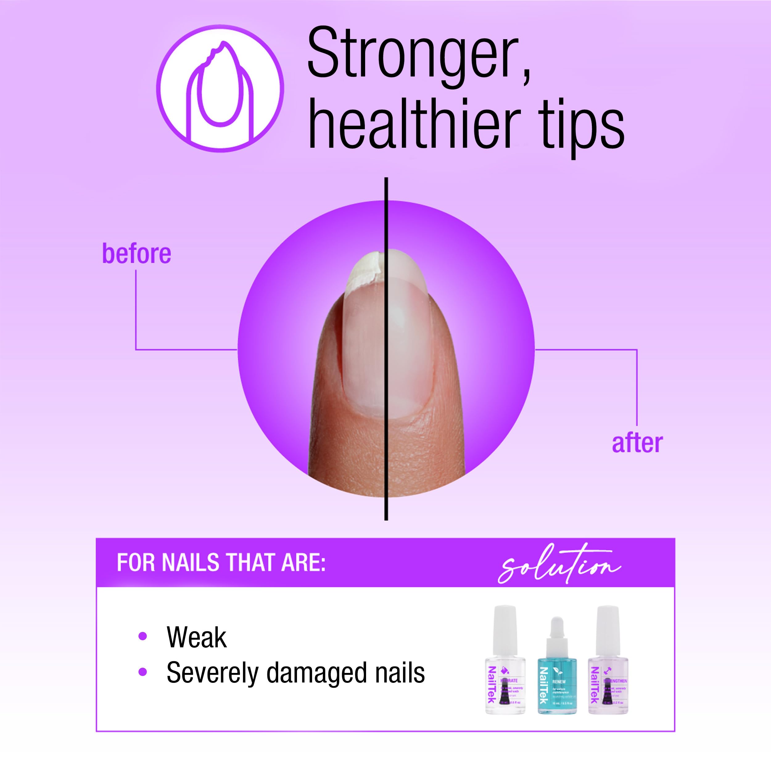 Nail Tek Formula 4 Xtra, aplicador-pincel para aplicar tratamiento reparador
