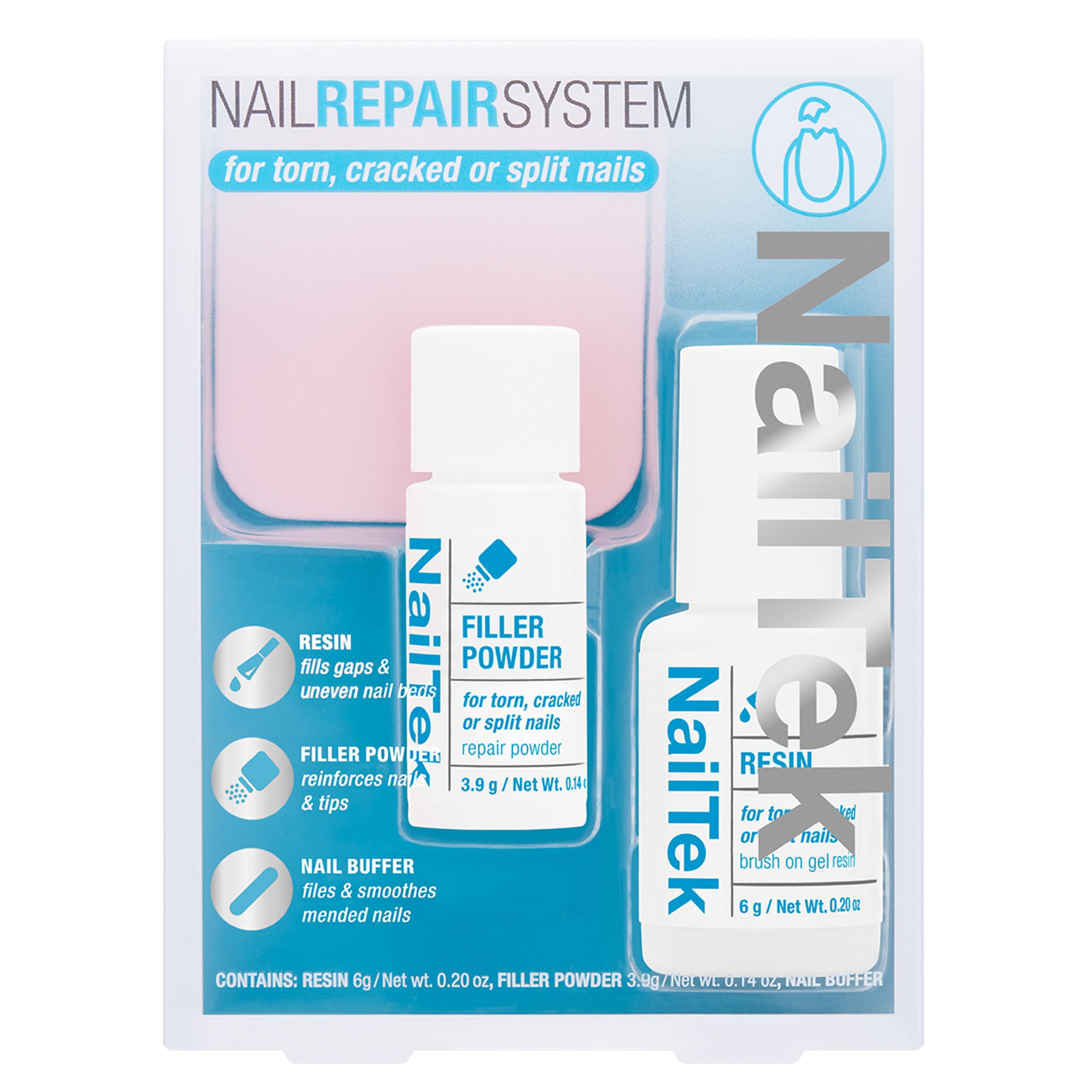 Nail Tek Nail Repair: reparación rápida de uñas dañadas con resina para mayor resistencia.