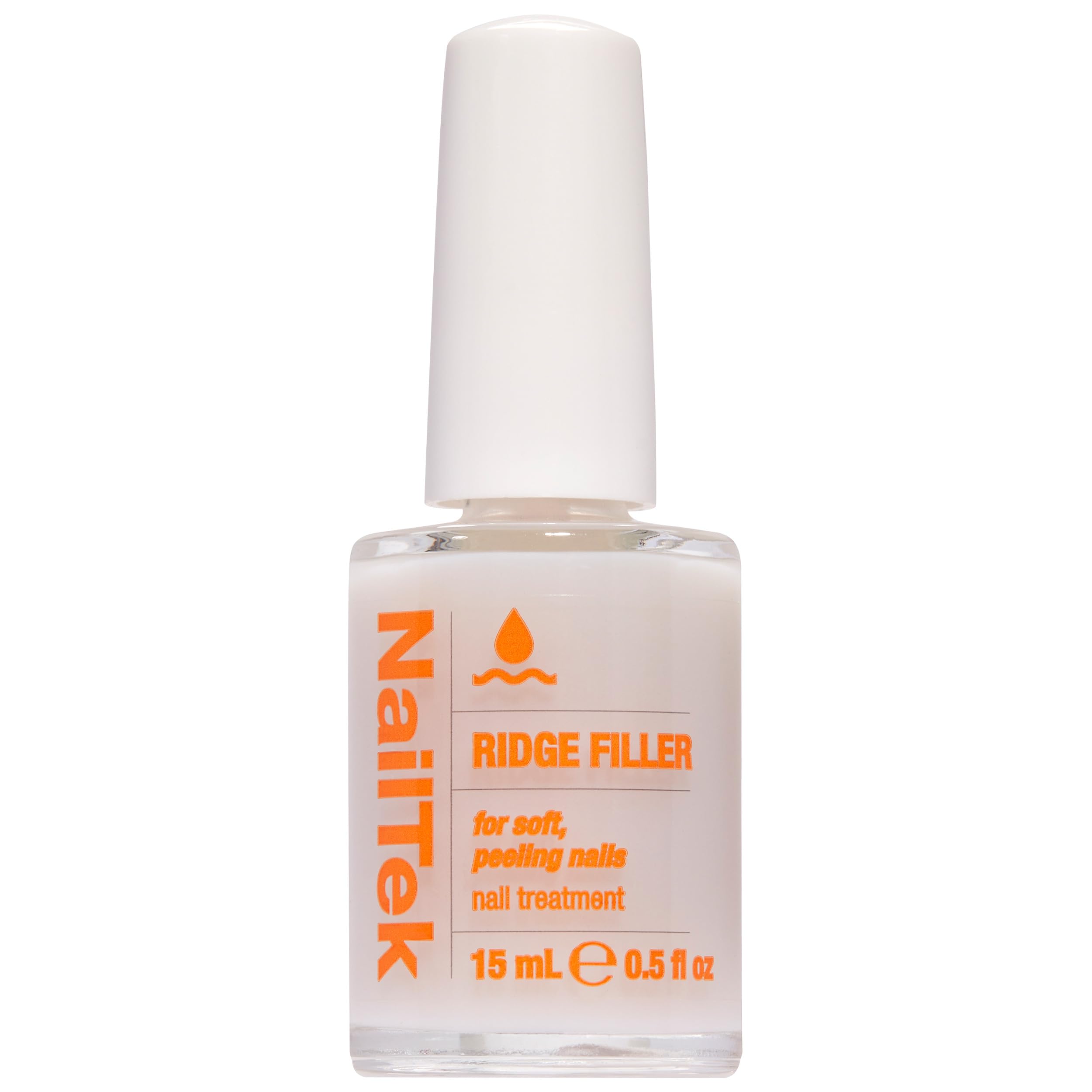 Nail Tek Ridge Filler Formula 2: botella clara para una base suave y fortalecedora.