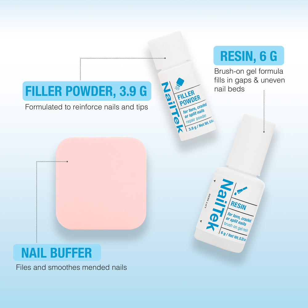 Nail Tek Sistema Reparación Completo: todo en uno para reparaciones rápidas en casa.